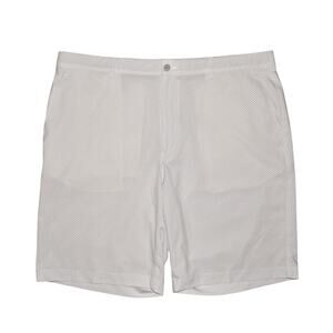 PGA TOUR $65 Flat Front Performance Golf Short White Blue Golf Clubs Men's 40
